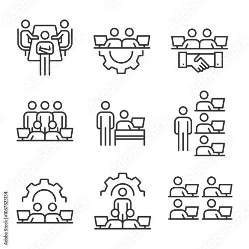 board of directors icon, people, business, meeting organization