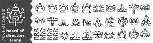 board of directors icon, people, business, meeting organization