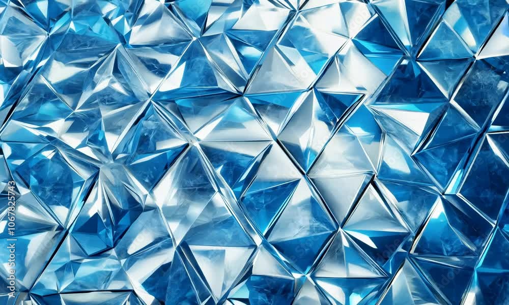 Abstract winter pattern with repeating triangular shapes, icy blue tones