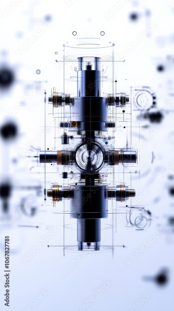 Abstract technical design with mechanical elements on a white isolated background. Abstract technical design with mechanical elements on a white isolated background.
