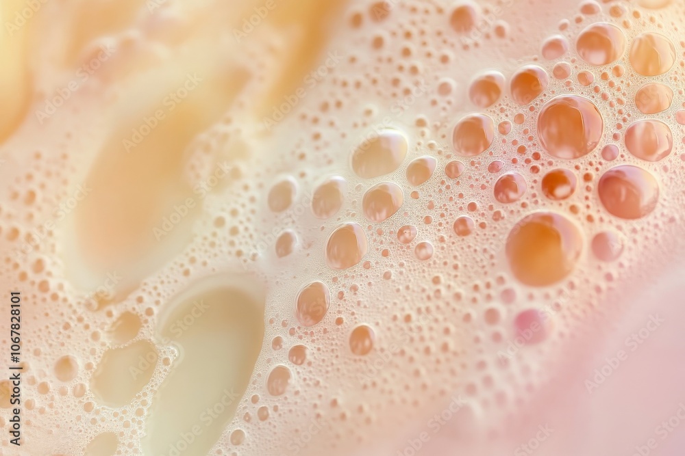 This image captures a warm bubbly surface interlaced with soft pastel colored undertones, offering a soothing and visually calming effect that's pleasing to the eye. This image captures a warm bubbly surface interlaced with soft pastel colored undertones, offering a soothing and visually calming effect that's pleasing to the eye.