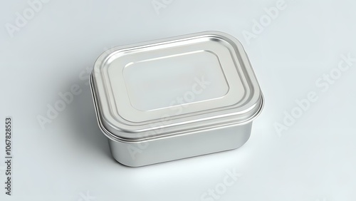 Wallpaper Mural Reusable Metal Lunchbox on Grey Background for Zero Waste Lifestyle Torontodigital.ca