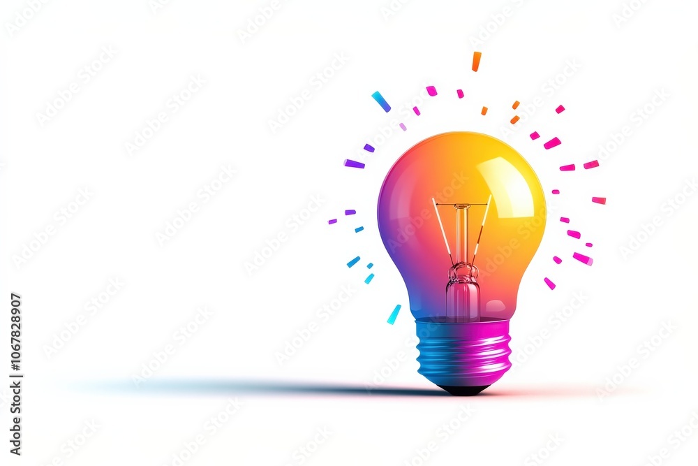 Colorful light bulb design on white isolated background. Colorful light bulb design on white isolated background.
