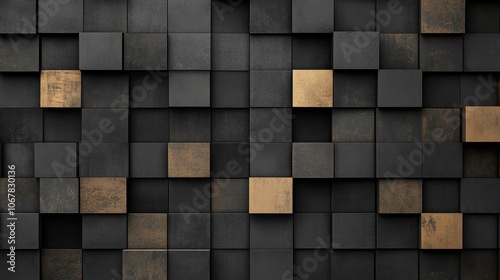 Wallpaper Mural Explore a sleek 3D cube tile pattern on a dark backdrop, perfect for modern tech and architecture themes. Torontodigital.ca