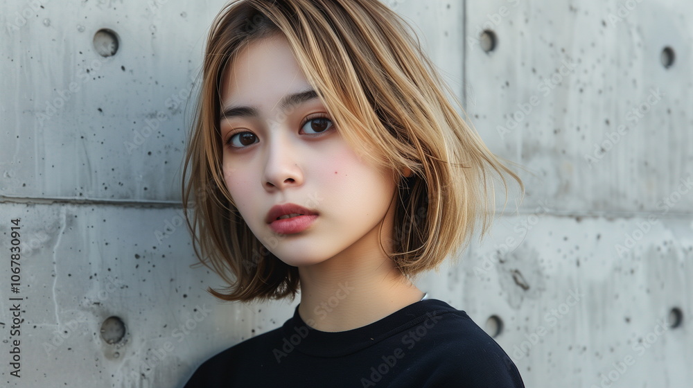 金髪の若いファッションモデル 日本人 金髪の若いファッションモデル 日本人