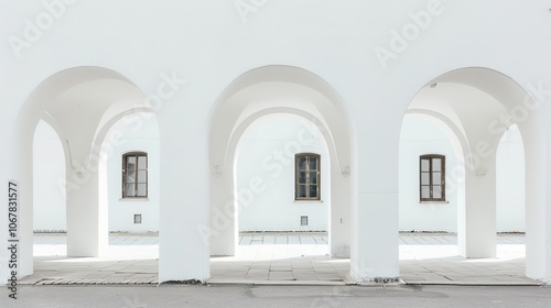 White Arched Line Building - an elegant and modern architectural visual. The white arched lines create a captivating and stylish atmosphere.