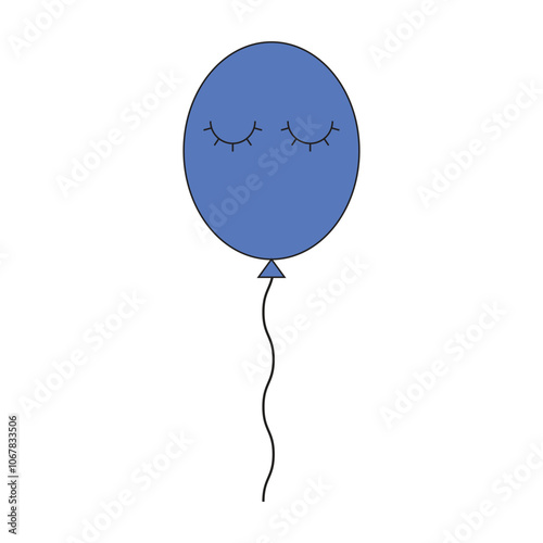 Icon ballon blue monday sad cry unique design with blank background