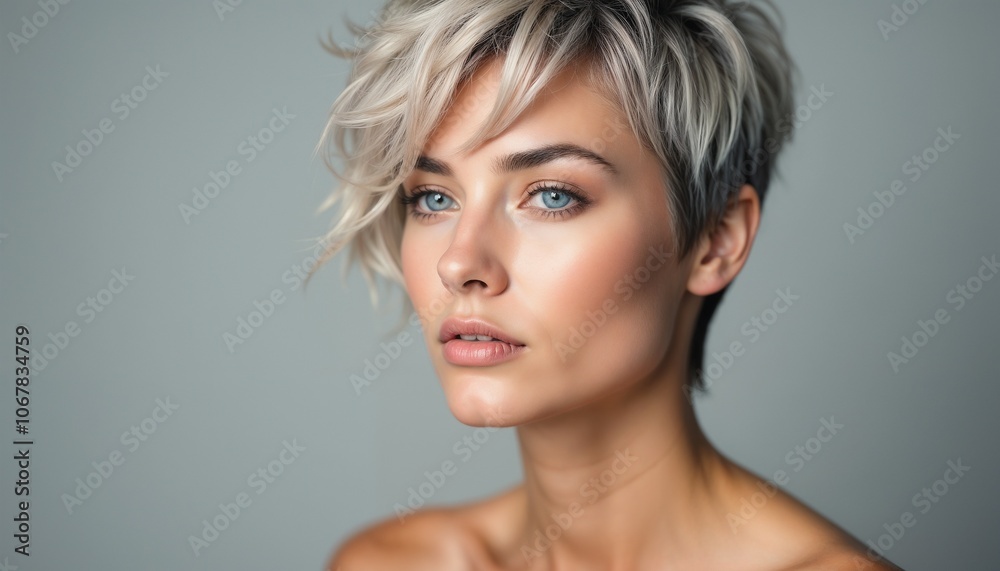 A striking portrait of a woman with a chic short hairstyle, exuding confidence and sophistication. Ideal for fashion, beauty, and lifestyle concepts.
A striking portrait of a woman with a chic short hairstyle, exuding confidence and sophistication. Ideal for fashion, beauty, and lifestyle concepts.