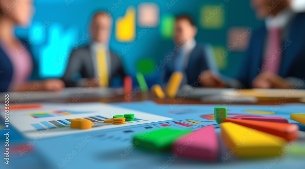 Business meeting, icons for strategy and planning. 3D illustration that conveys intuitive concepts of business strategy meetings. Business meeting, icons for strategy and planning. 3D illustration that conveys intuitive concepts of business strategy meetings.