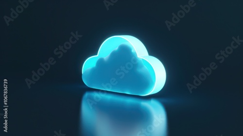 Glowing Blue Cloud Icon