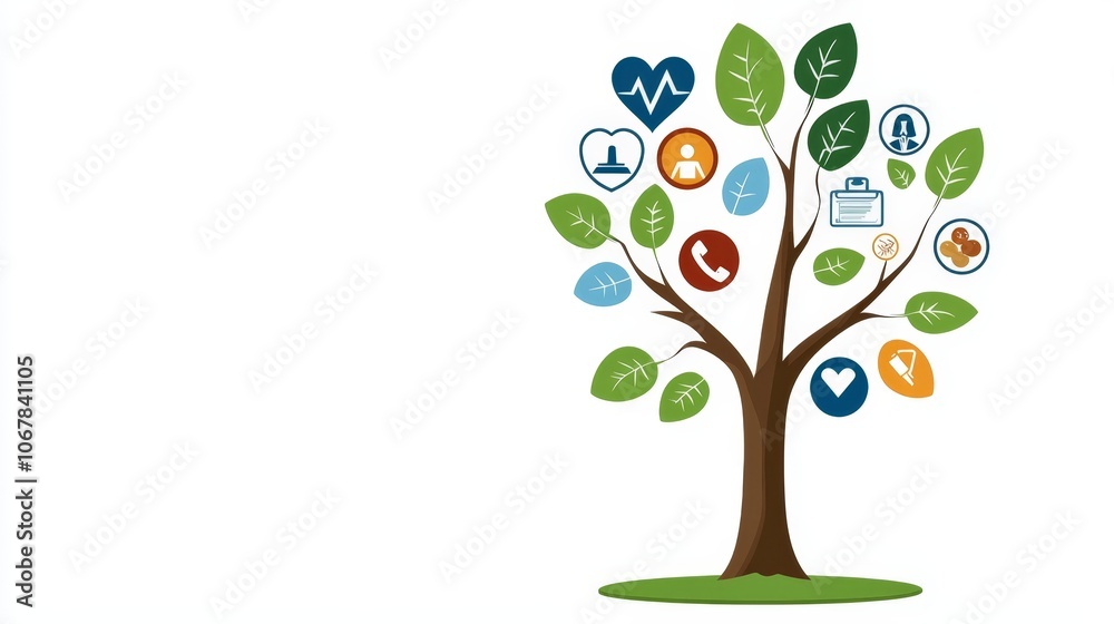 Obraz premium Tree of Health and Financial Growth Concepts