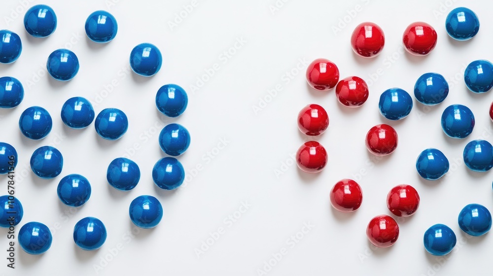 Red and blue magnet attracting customer icons, concept of business leads and marketing on white background Red and blue magnet attracting customer icons, concept of business leads and marketing on white background
