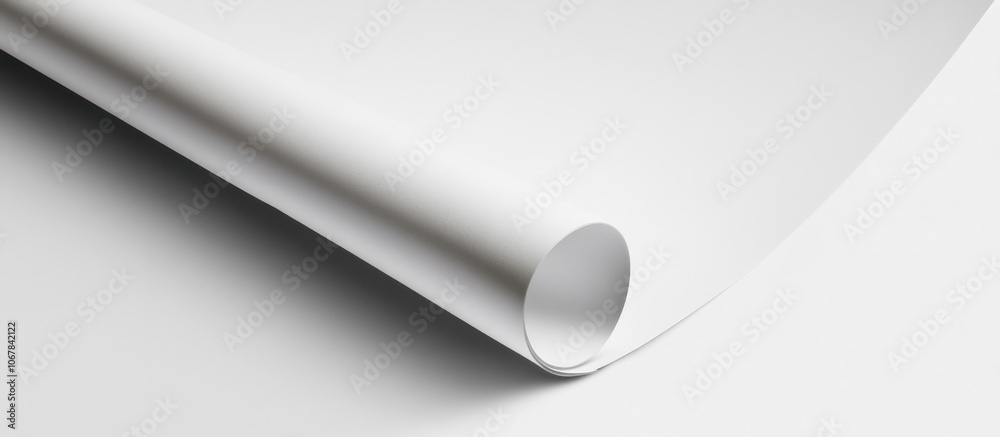 Rolled Paper on White Background Rolled Paper on White Background