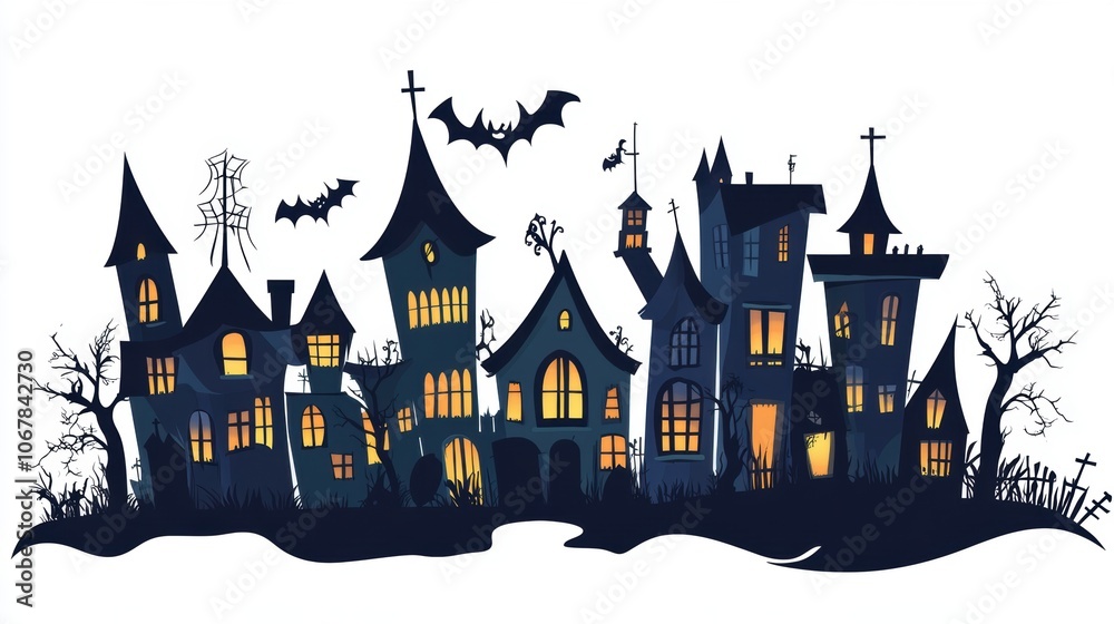 Haunted house. Halloween decoration element. Haunted house. Halloween decoration element.