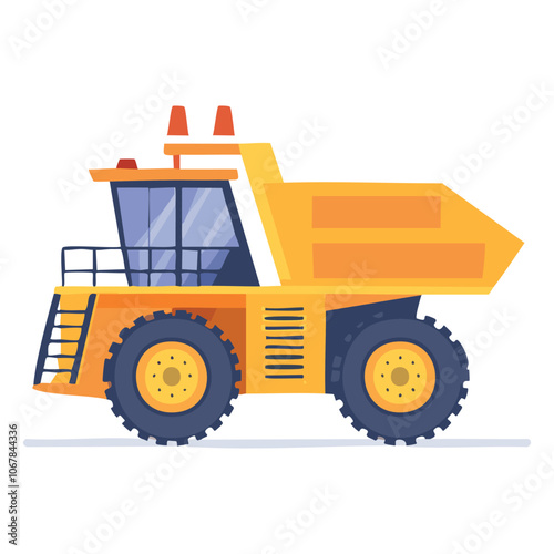 Illustration of heavy equipment vehicles for mining