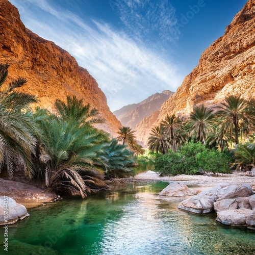 beautiful wadi tiwi oasis oman photo