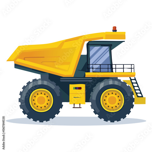 Illustration of heavy equipment vehicles for mining