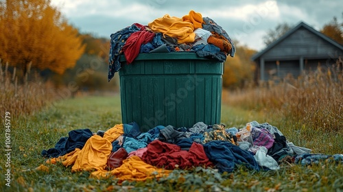 Overflowing Trash Can photo