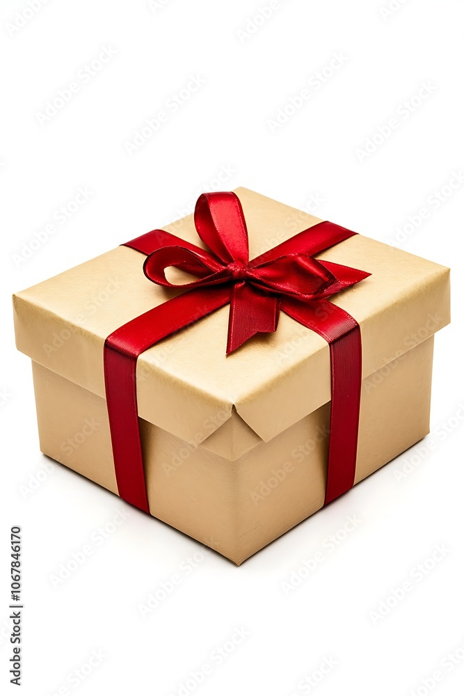 Gift on a white background, with space for text. Gift on a white background, with space for text.