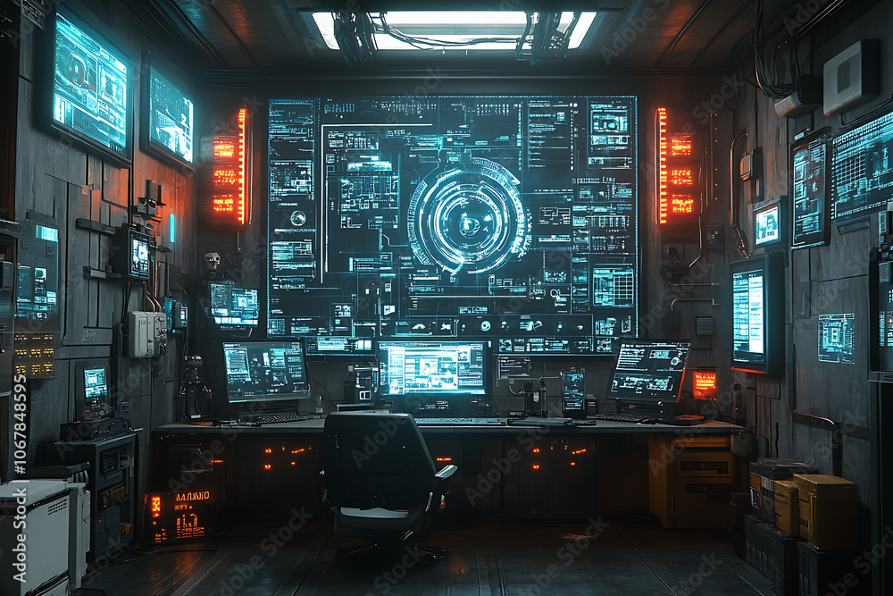 Futuristic scene featuring artificial intelligence, robot assistant, and smart devices in a modern high-tech environment, highlighting advanced AI technology and innovation.
Futuristic scene featuring artificial intelligence, robot assistant, and smart devices in a modern high-tech environment, highlighting advanced AI technology and innovation.