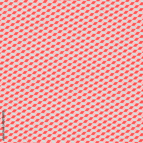 Varying Hues Alternating Color Checkerboard Style Tapered Block Cube Pyramid Pattern 1092