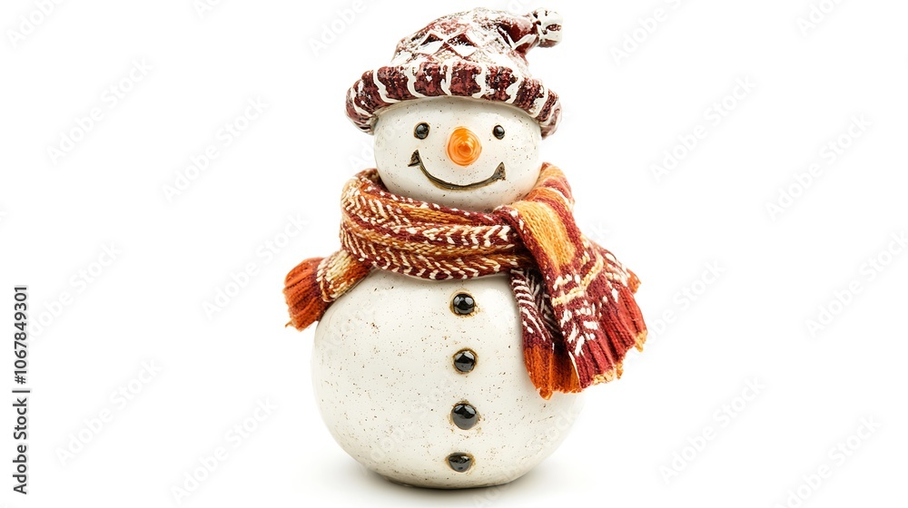 Snowman figure isolated on a white background, with space for text. Snowman figure isolated on a white background, with space for text.