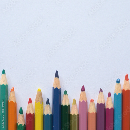 Coloring pencils in all the colours of the rainbow.