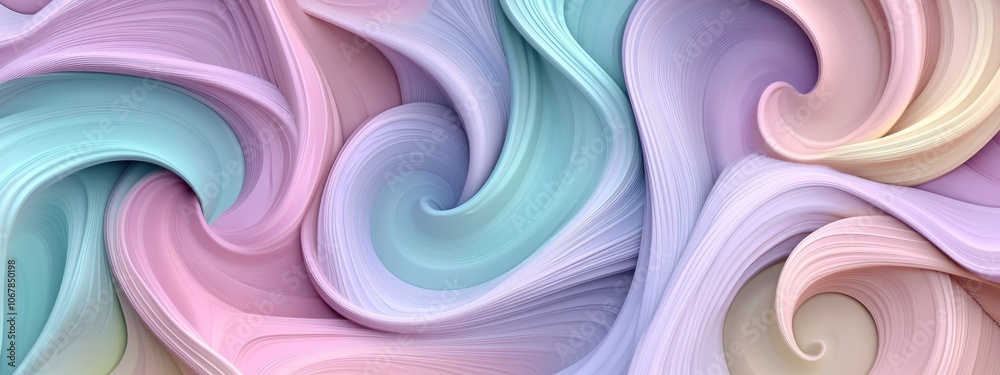 Obraz premium Pastel Colored Spiral Pattern with Rhythm