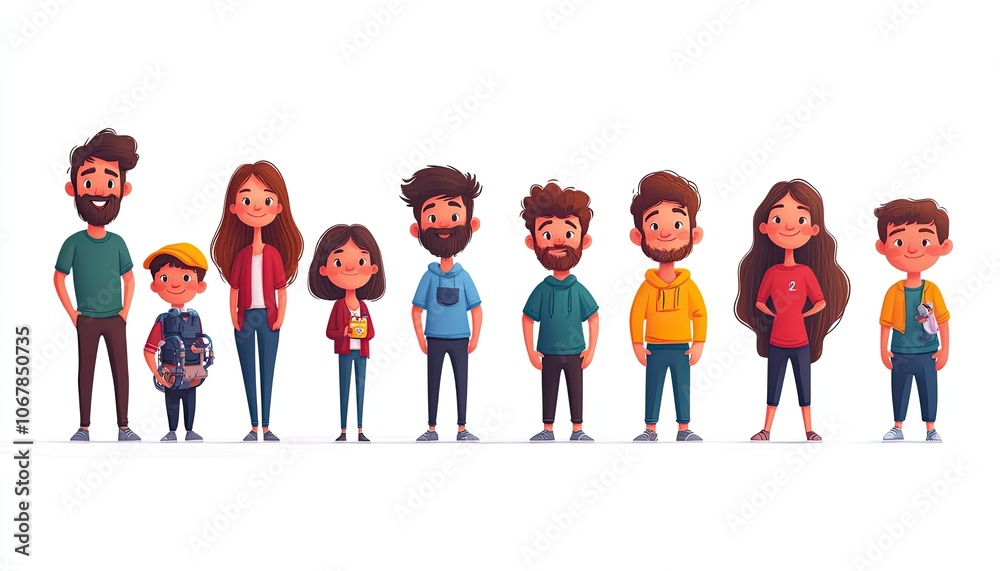 Cartoon illustration of happy family. This illustration can be used for a family theme design, especially for marketing and promotion of family-related businesses. Cartoon illustration of happy family. This illustration can be used for a family theme design, especially for marketing and promotion of family-related businesses.