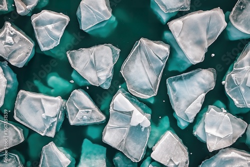 Aerial view of Thwaites Glacier and the surrounding ocean landscape photo