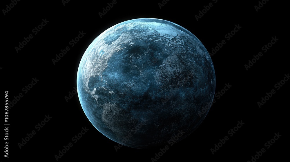 Obraz premium Isolated Earth image on a dark background, with continents and oceanic detail sharp, a serene view of the blue planet
