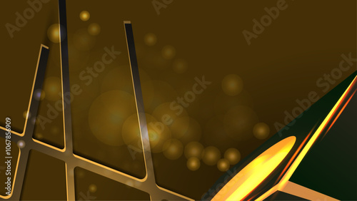 Abstract dark gold composition featuring geometric shapes