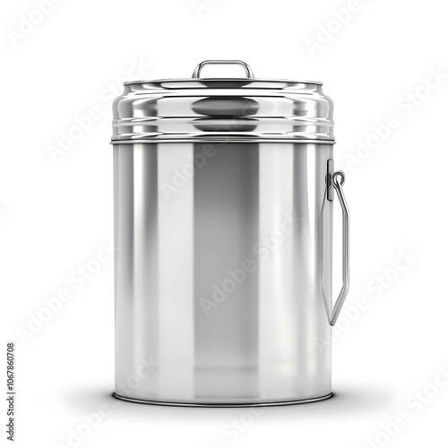 Aluminum milk canister isolated on white background