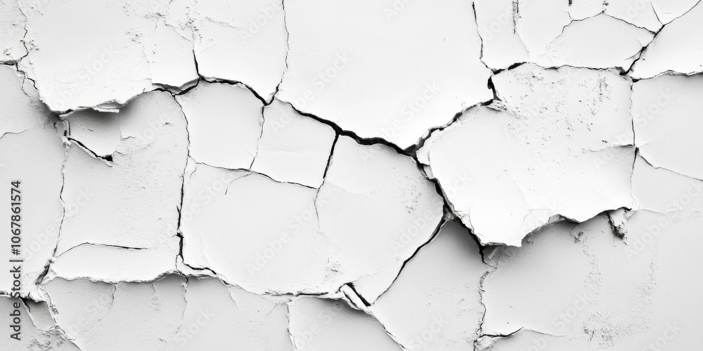 Texture of white background with a cracked wall Texture of white background with a cracked wall