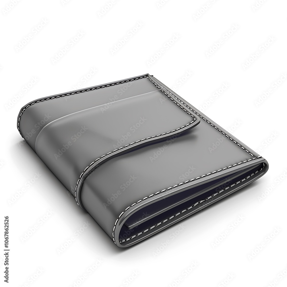 Gray color wallet isolated on white background Gray color wallet isolated on white background