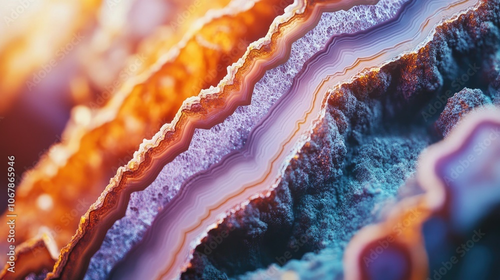 Colorful Agate Geode Close-Up Image