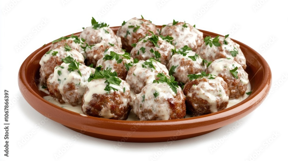 Close-Up View of Delicious Swedish Meatballs Close-Up View of Delicious Swedish Meatballs