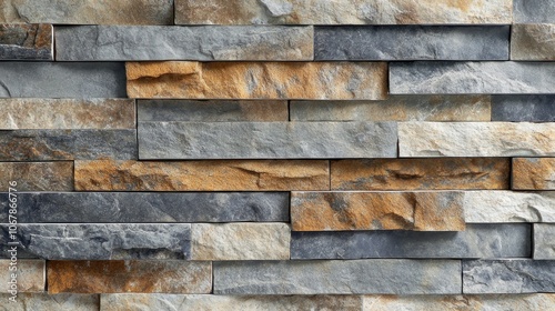 Close-Up of Mixed Color Brick Wall Texture