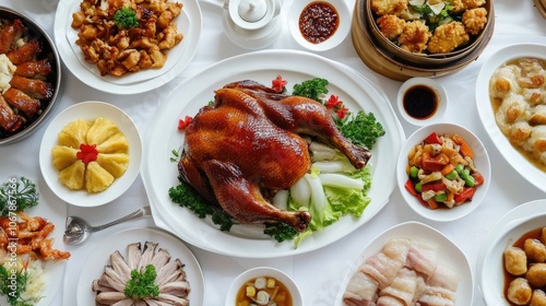 Flavorful Roasted Duck on a White Plate