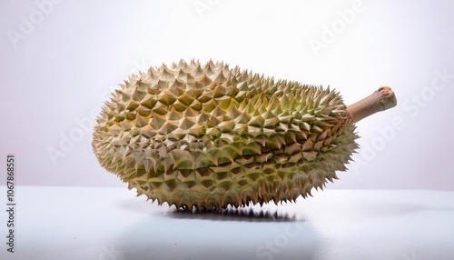 Durian on white background. Durian Fruit Isolated.