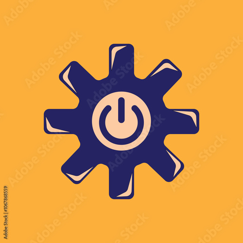 vector design illustration of the shutdown button in peach and blue colors in a simple style. suitable for logos, icons, posters, advertisements, banners, companies, t-shirt designs, stickers, website