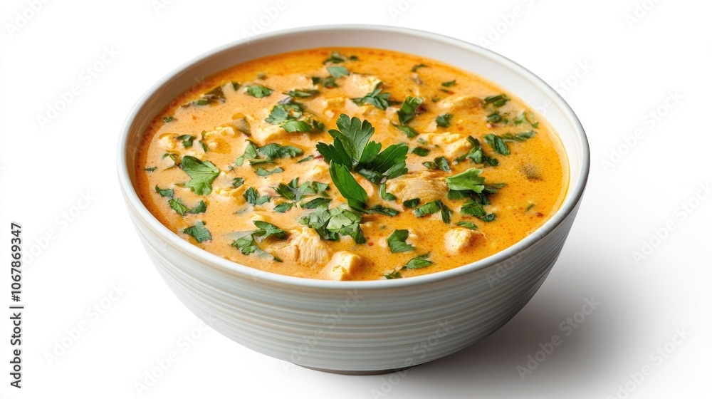 Creamy Chicken Soup in a Bright Bowl Creamy Chicken Soup in a Bright Bowl