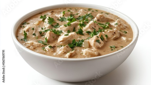Wallpaper Mural Creamy Chicken Stew in White Bowl with Garnish Torontodigital.ca