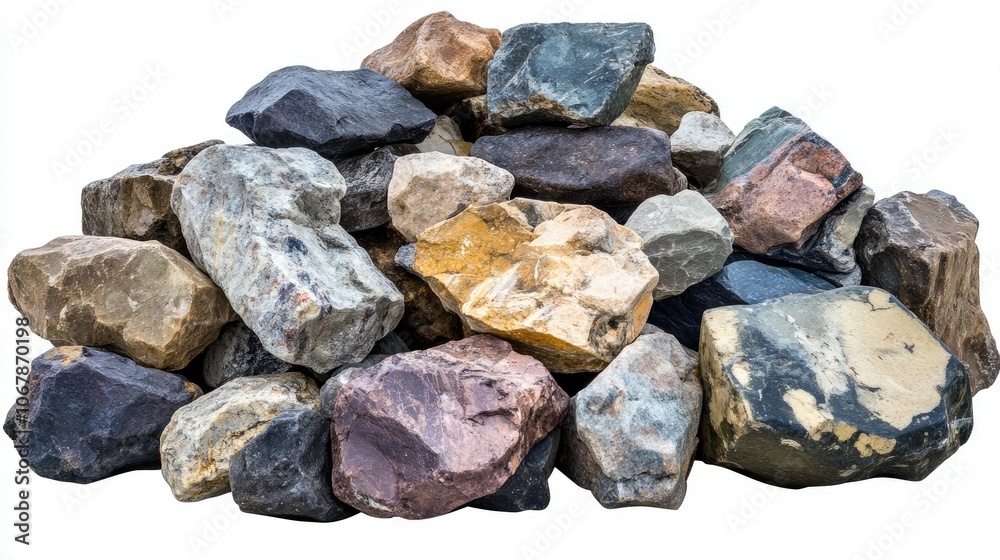 Assorted Rocks Neatly Stacked in a Natural Pile Assorted Rocks Neatly Stacked in a Natural Pile