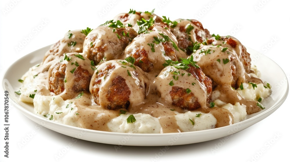 Delicious Swedish Meatballs Served with Gravy
