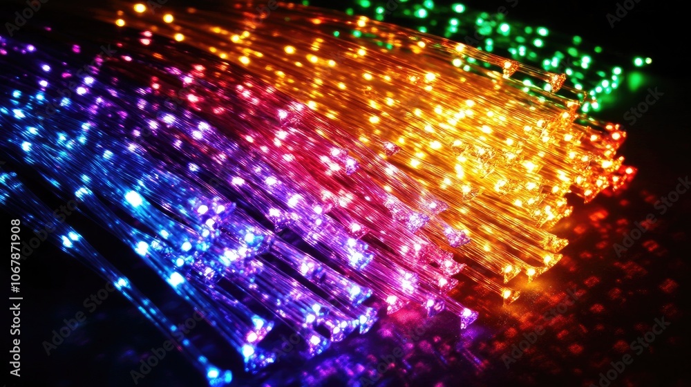 custom made wallpaper toronto digitalIlluminated Fiber Optic Threads in Vibrant Colors