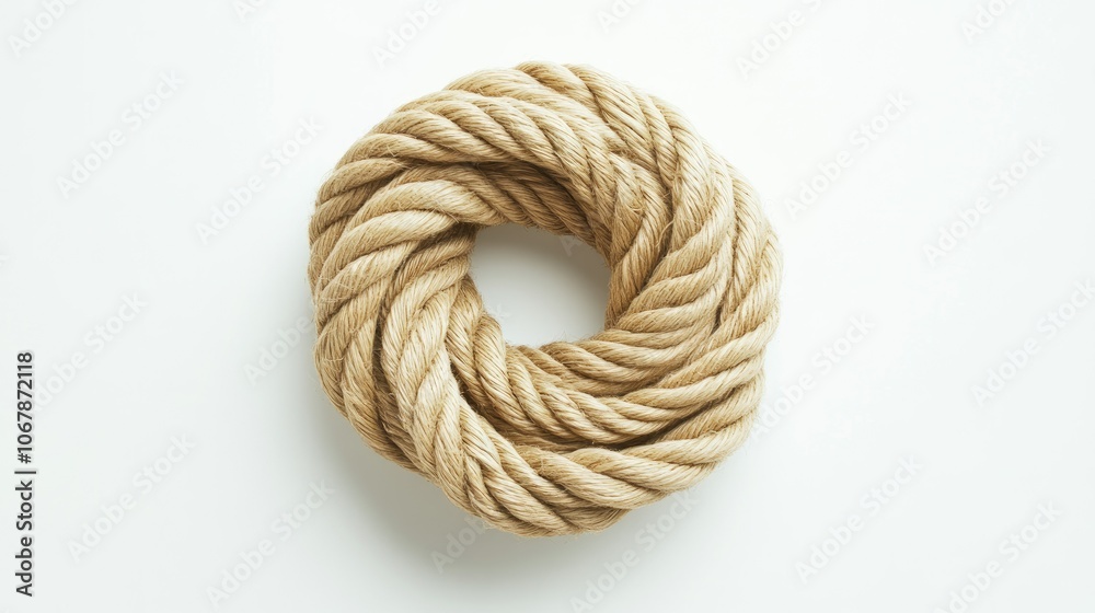 Coiled Natural Rope with Textured Surface Coiled Natural Rope with Textured Surface