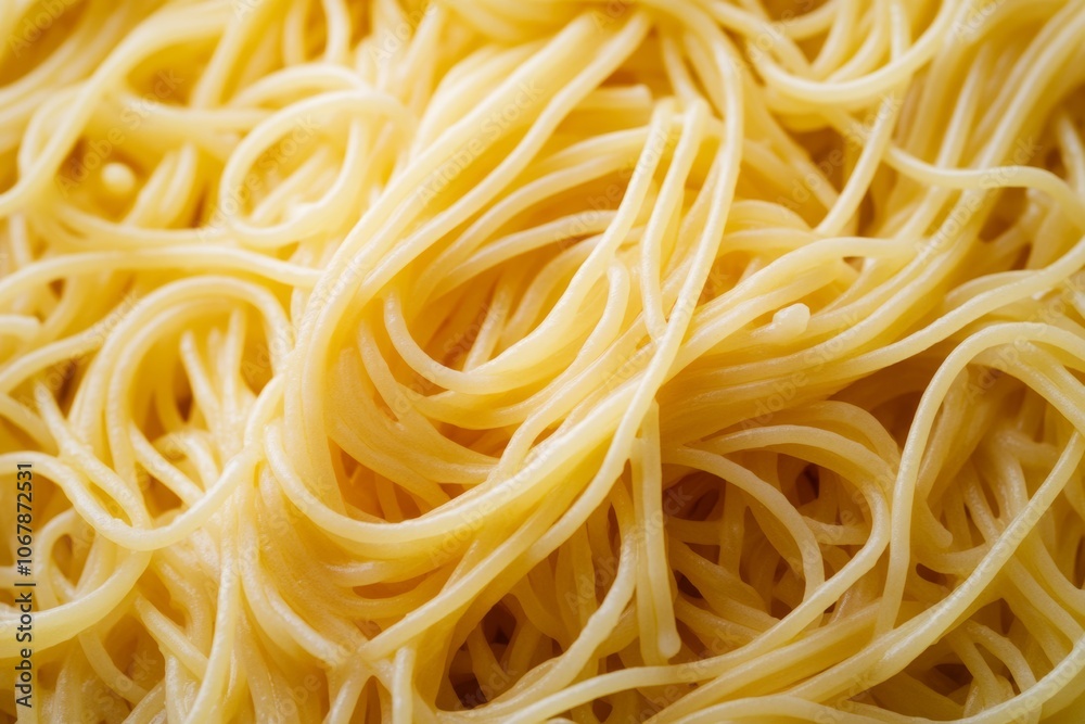 Freshly prepared spaghetti served on a plate with ample room for additional toppings in a cozy kitchen setting Freshly prepared spaghetti served on a plate with ample room for additional toppings in a cozy kitchen setting
