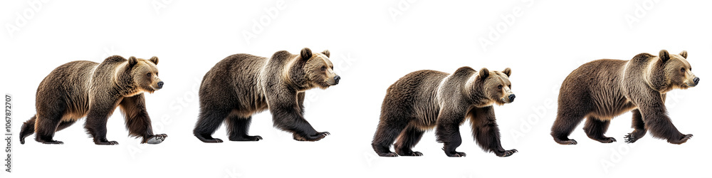 Obraz premium Four bears walking in a line