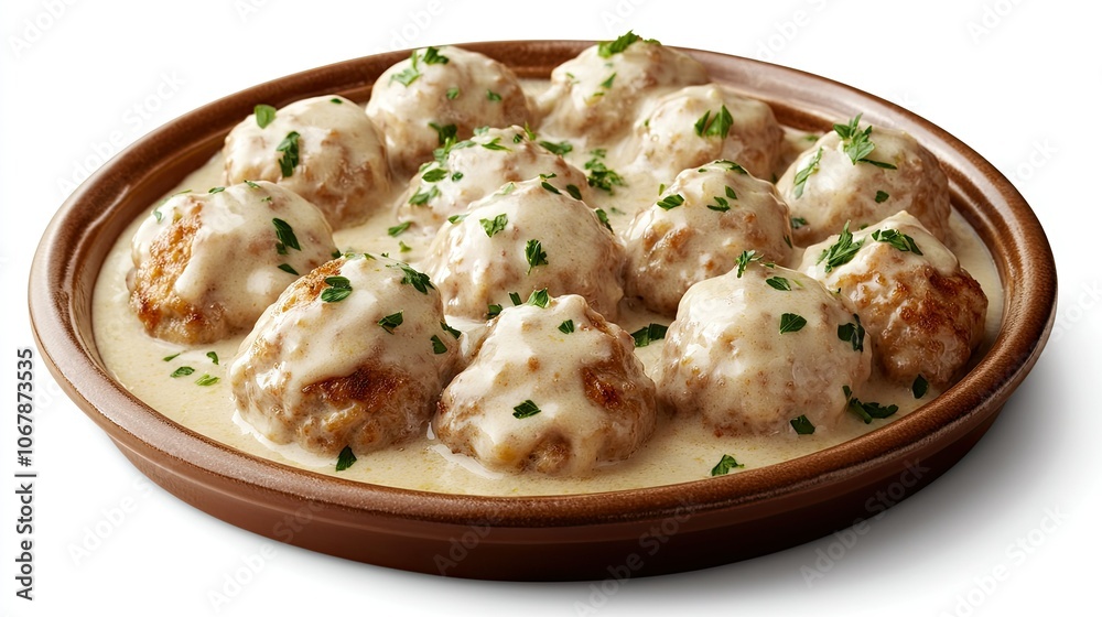 Creamy Swedish Meatballs on a Rustic Plate